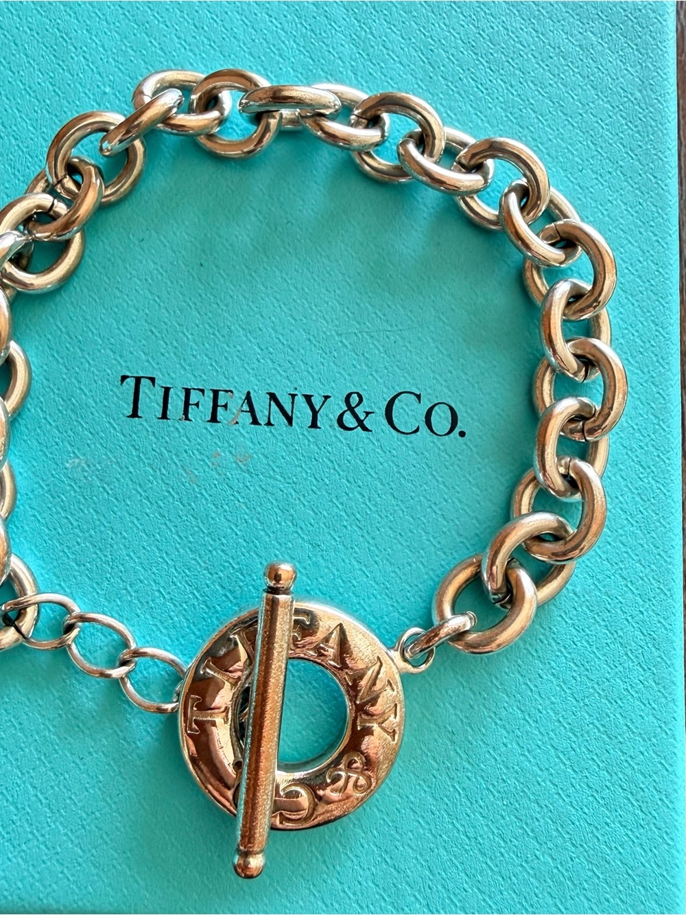 Tiffany & Co. Silver Link Bracelet with Toggle Clasp
